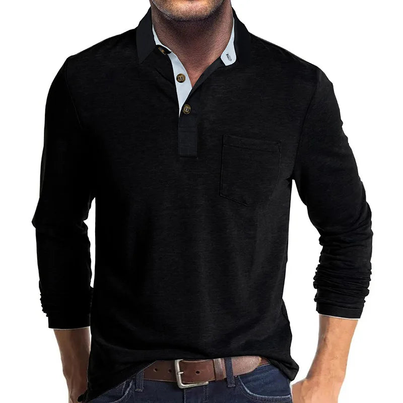 Jörg™ | Herren Langarmshirt in Unifarbe